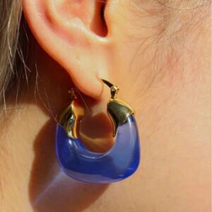 Anthropologie Blue and Gold Earrings